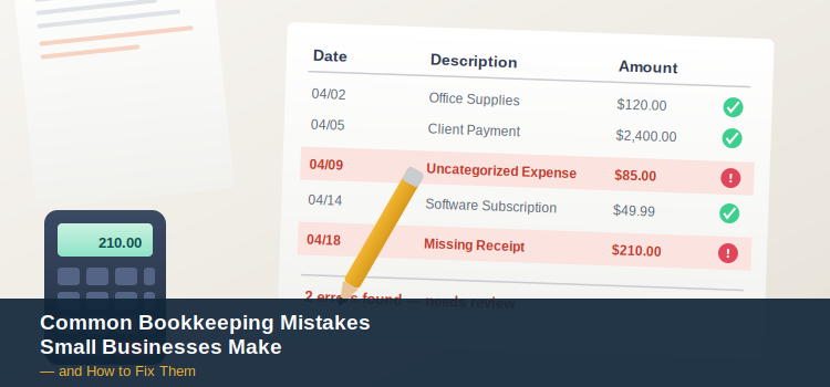 Common Bookkeeping Mistakes Small Businesses Make and How to Fix Them